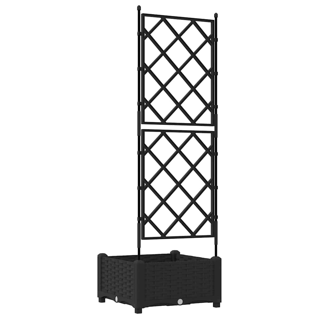 Gartenpflanzer mit Gitter Schwarz 40 x 40 x 125,5 cm PP