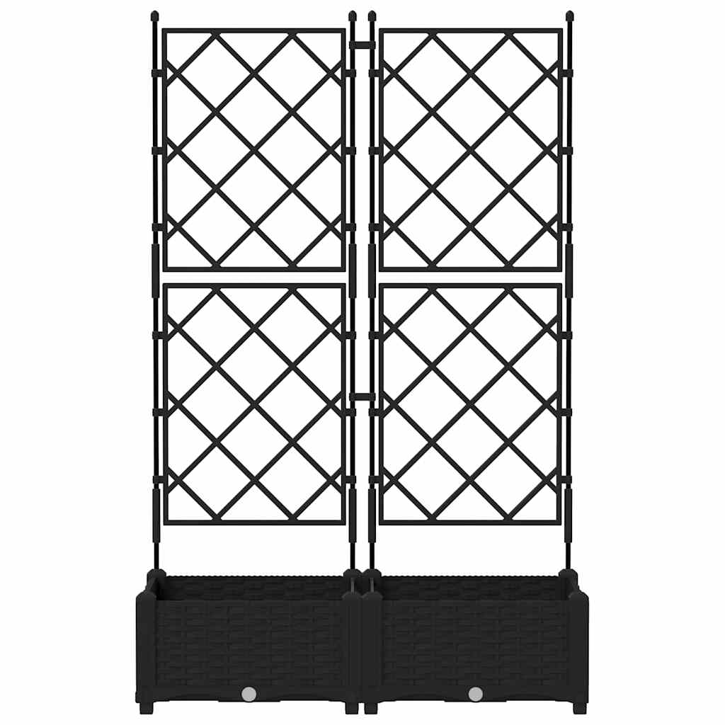 Gartenpflanzer mit Gitter Schwarz 80 x 40 x 125,5 cm PP