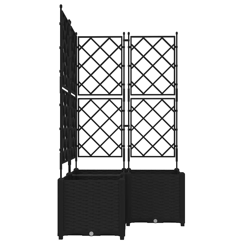 Gartenpflanzer mit Gitter 3 pcs Schwarz 80 x 80 x 143 cm PP