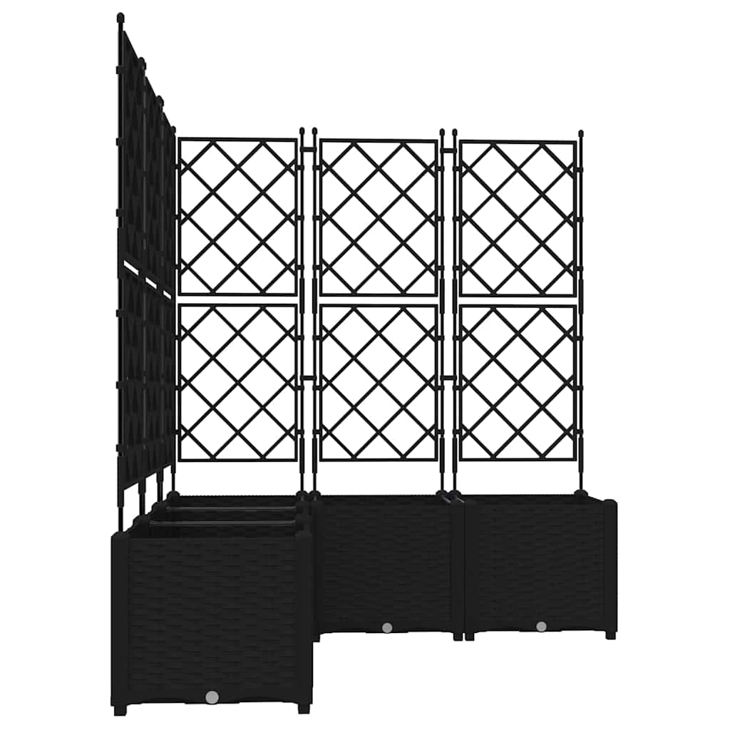 Gartenpflanzer mit Gitter 5 pcs Schwarz 120 x 120 x 143 cm PP