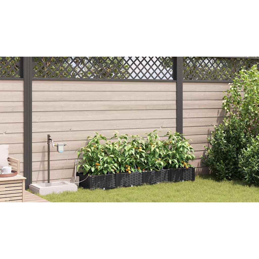 Gartenpflanzer Schwarz 160 x 40 x 22 cm Stahl