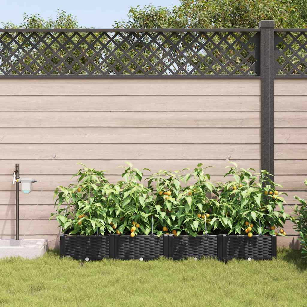 Gartenpflanzer Schwarz 160 x 40 x 22 cm Stahl