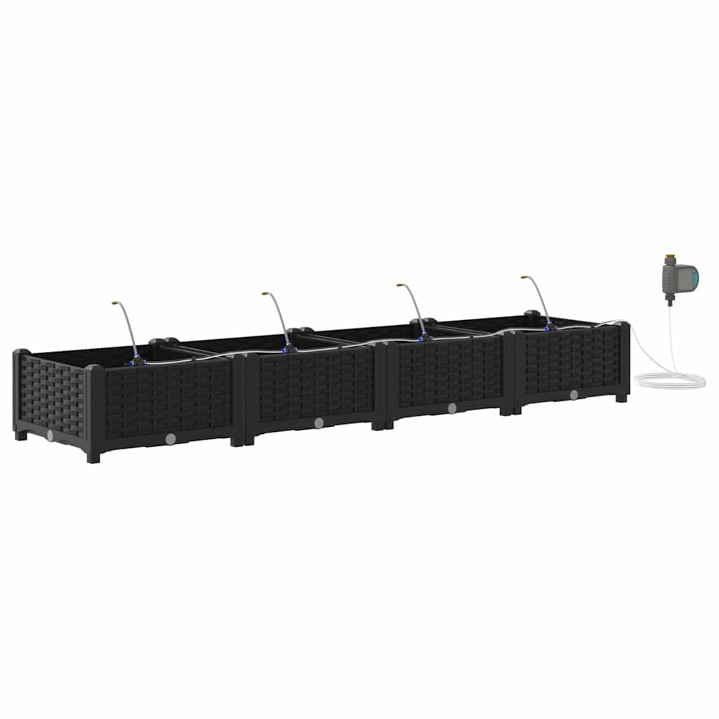 Gartenpflanzer Schwarz 160 x 40 x 22 cm Stahl