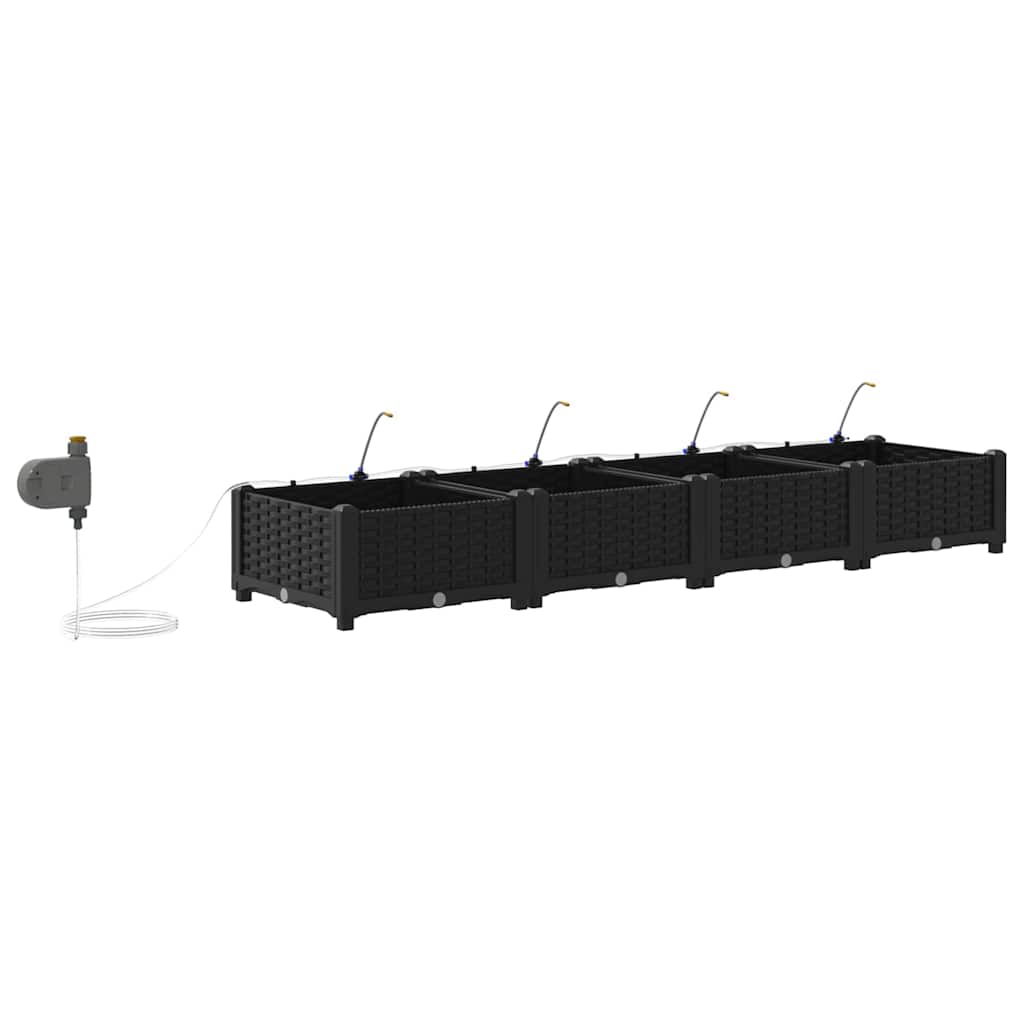 Gartenpflanzer Schwarz 160 x 40 x 22 cm Stahl