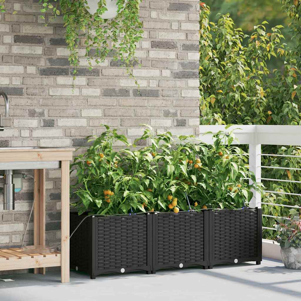 Gartenpflanzer Schwarz 120 x 40 x 37.5 cm Stahl