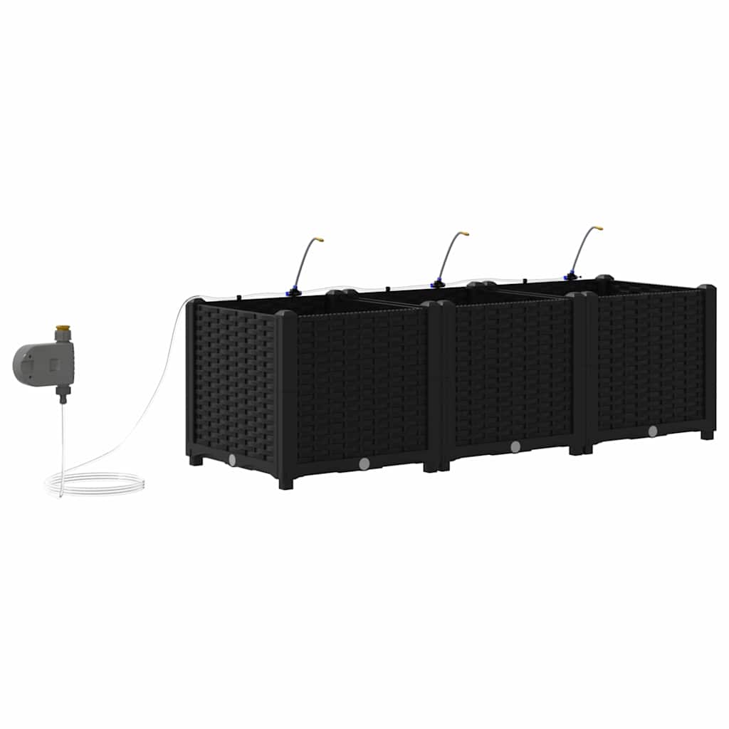 Gartenpflanzer Schwarz 120 x 40 x 37.5 cm Stahl