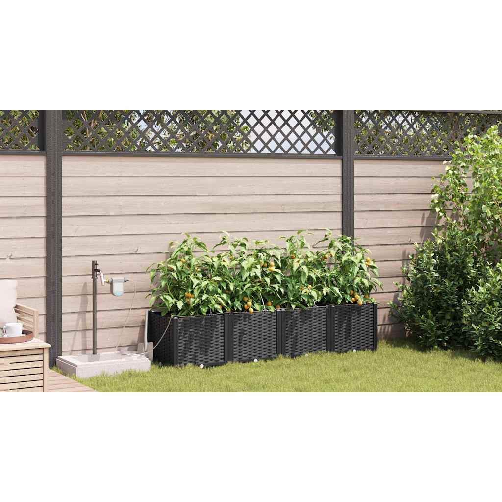 Gartenpflanzer Schwarz 160 x 40 x 37.5 cm Stahl