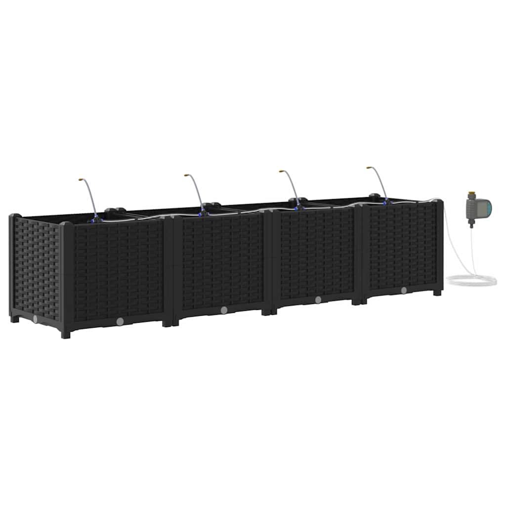 Gartenpflanzer Schwarz 160 x 40 x 37.5 cm Stahl