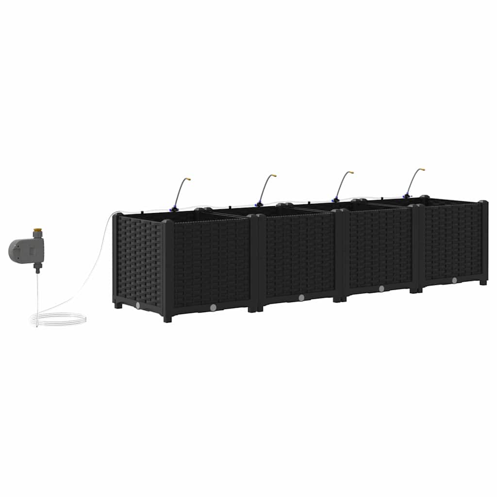 Gartenpflanzer Schwarz 160 x 40 x 37.5 cm Stahl