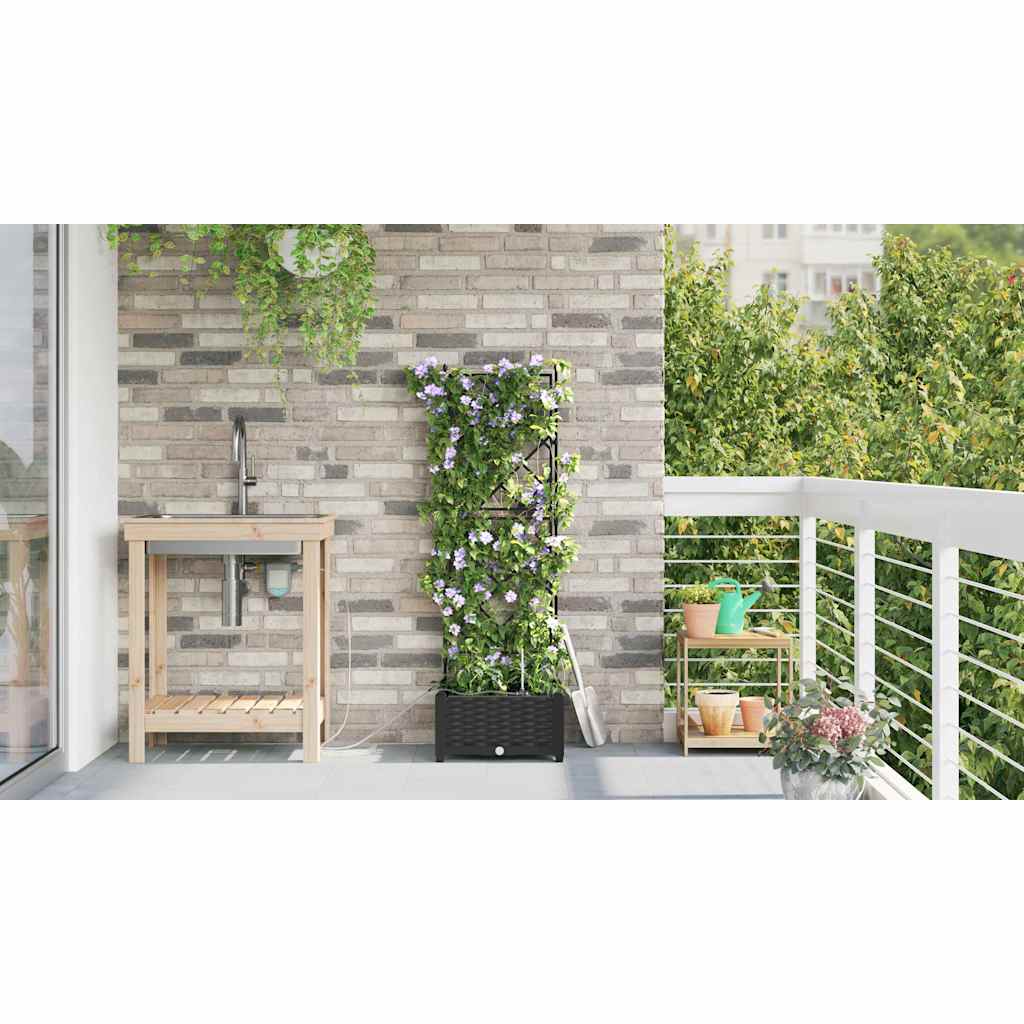Gartenpflanzer Schwarz 40 x 40 x 126 cm Stahl