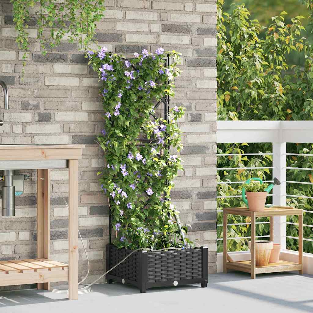 Gartenpflanzer Schwarz 40 x 40 x 126 cm Stahl