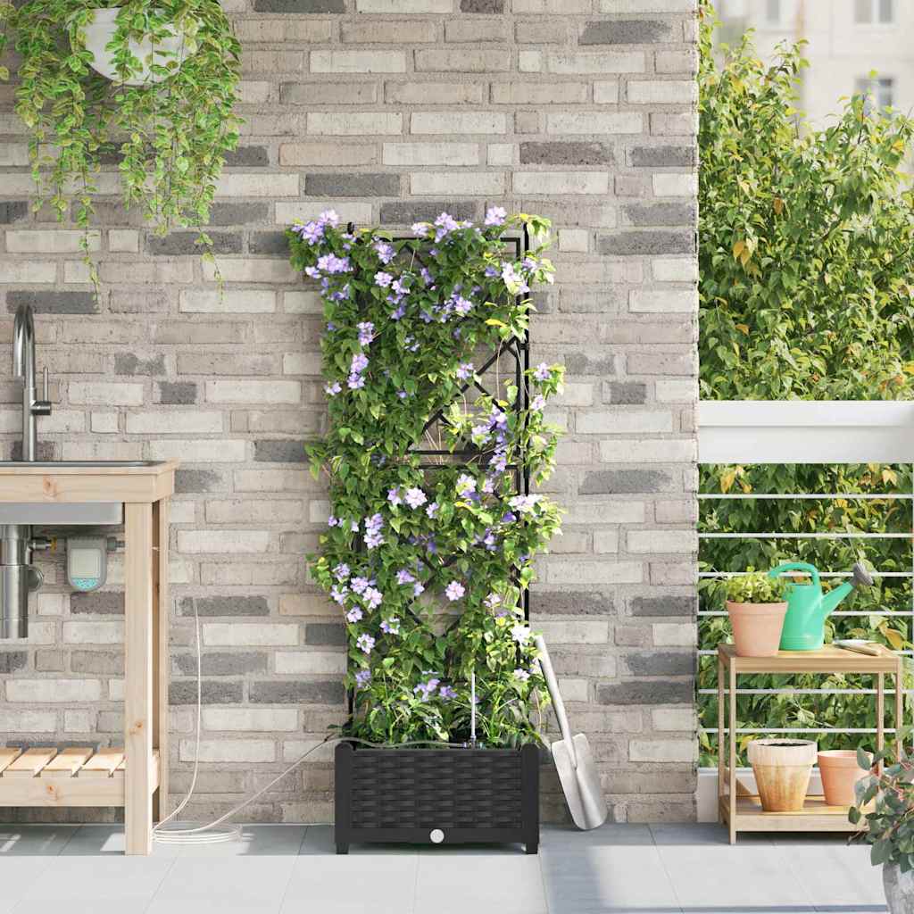 Gartenpflanzer Schwarz 40 x 40 x 126 cm Stahl