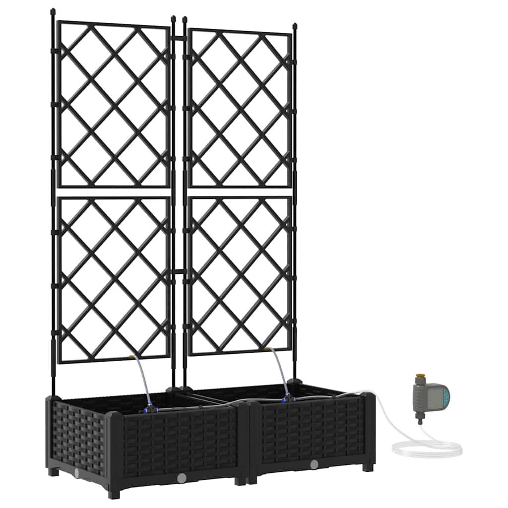 Gartenpflanzer Schwarz 80 x 40 x 126 cm Stahl