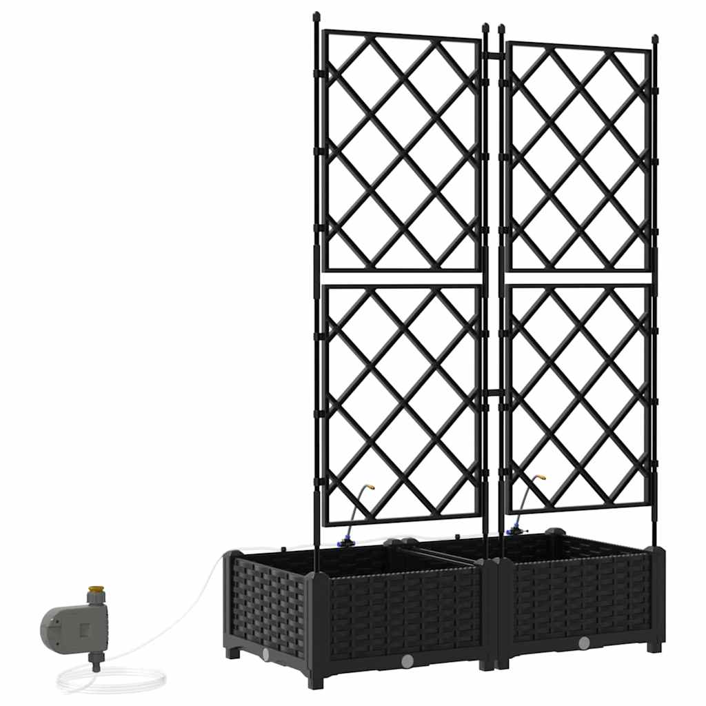 Gartenpflanzer Schwarz 80 x 40 x 126 cm Stahl
