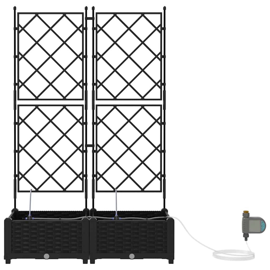 Gartenpflanzer Schwarz 80 x 40 x 126 cm Stahl