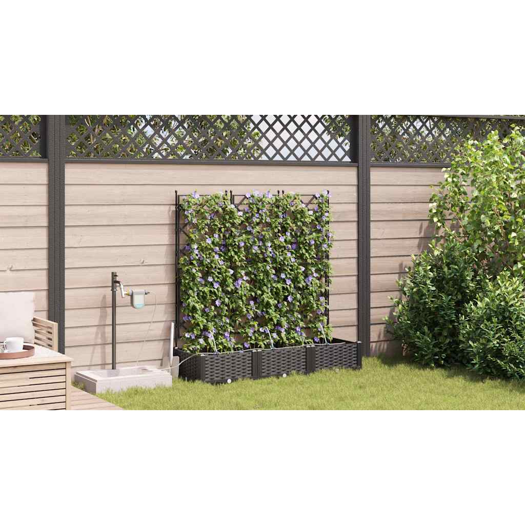 Gartenpflanzer Schwarz 120 x 40 x 126 cm Stahl
