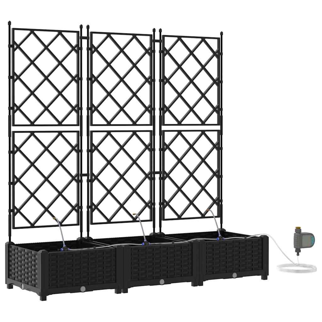 Gartenpflanzer Schwarz 120 x 40 x 126 cm Stahl