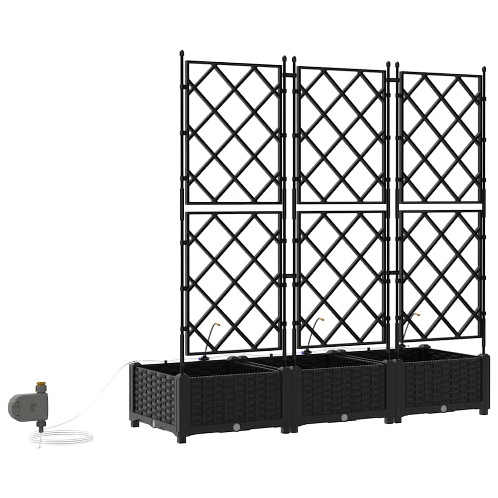 Gartenpflanzer Schwarz 120 x 40 x 126 cm Stahl