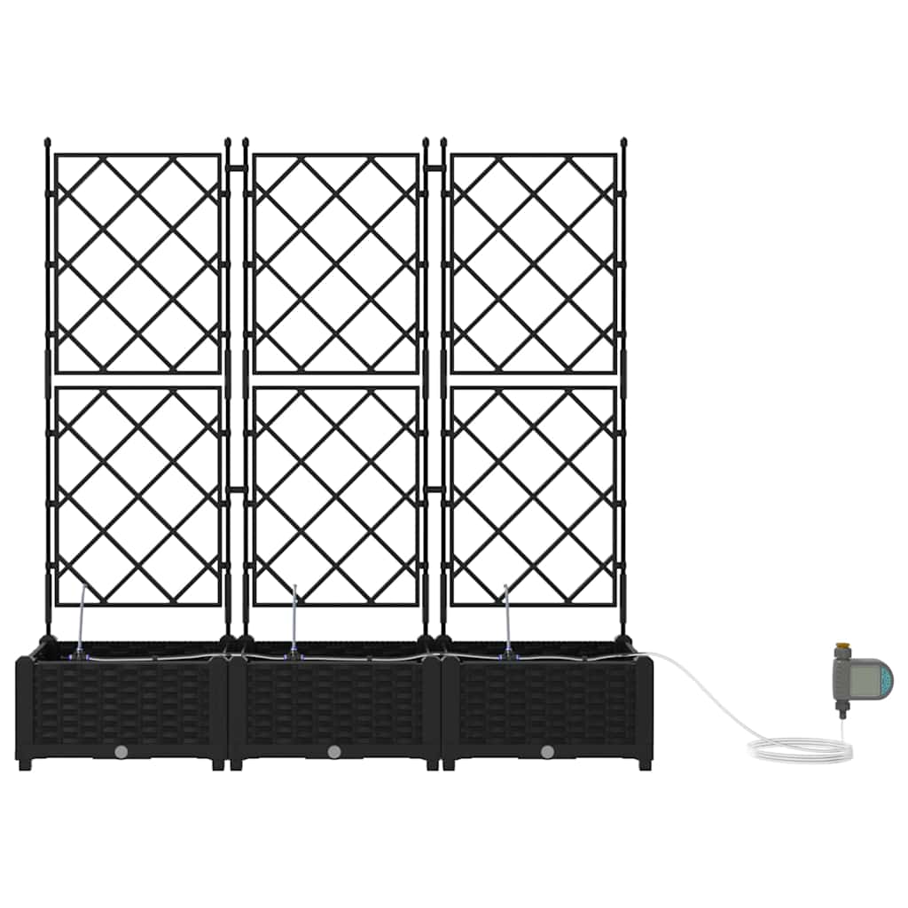 Gartenpflanzer Schwarz 120 x 40 x 126 cm Stahl