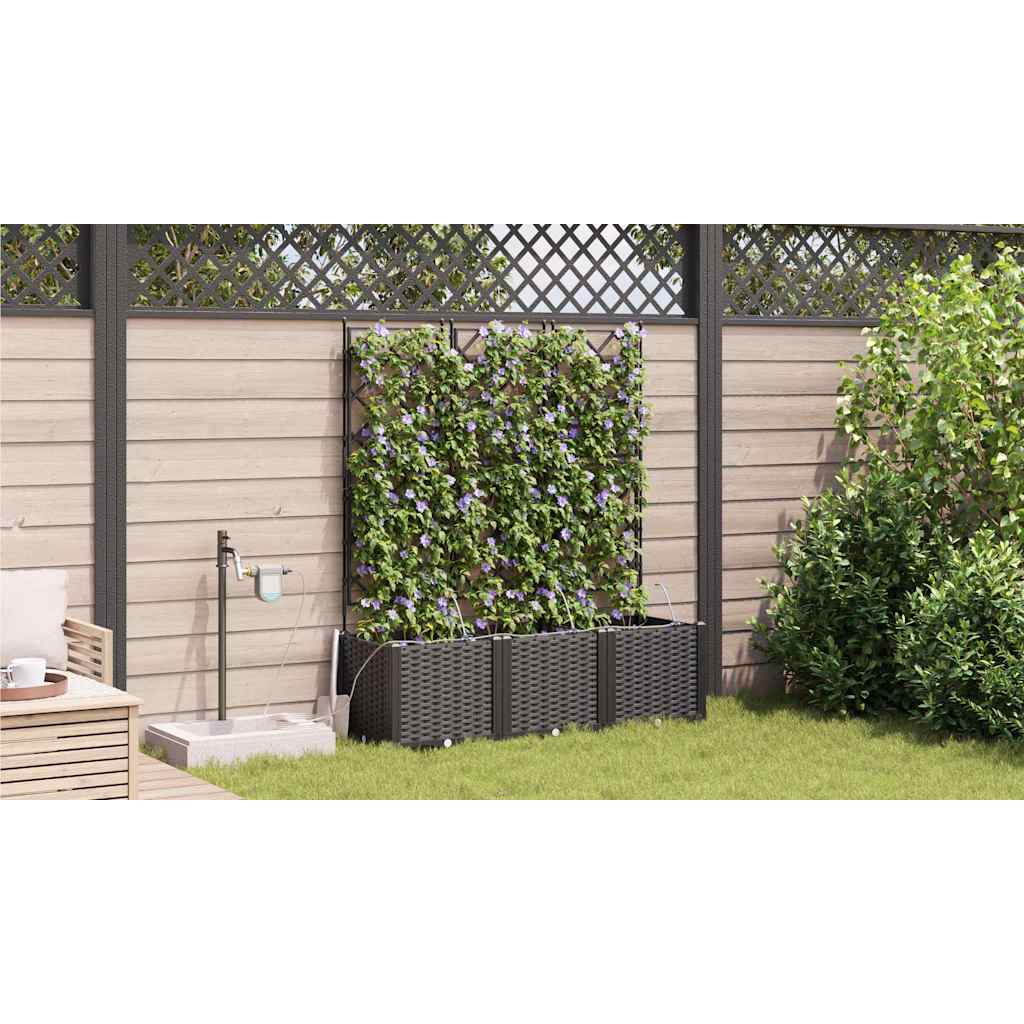 Gartenpflanzer Schwarz 120 x 40 x 142 cm Stahl