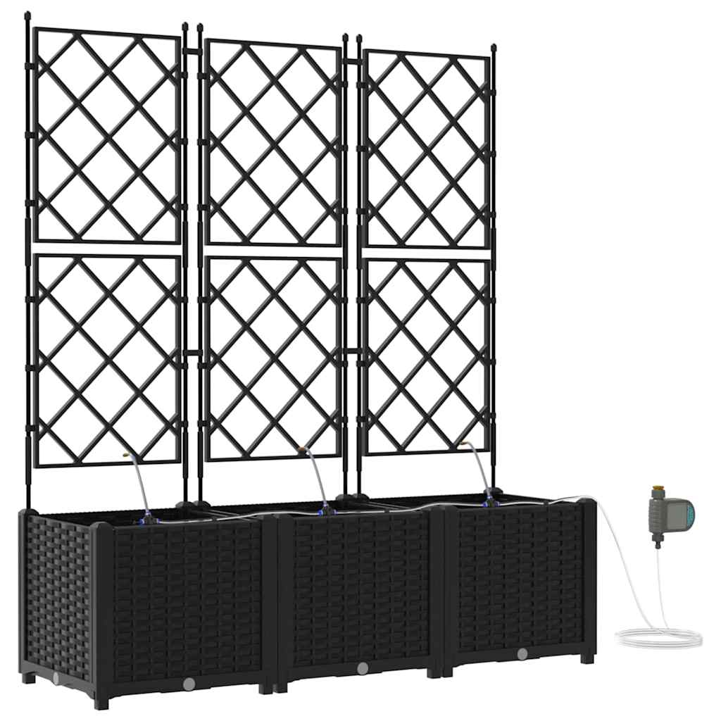 Gartenpflanzer Schwarz 120 x 40 x 142 cm Stahl