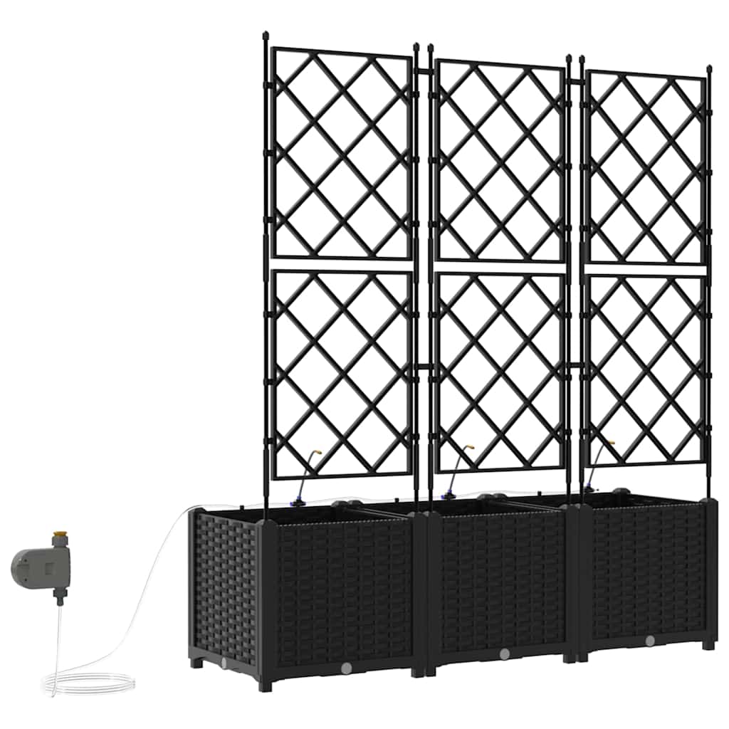 Gartenpflanzer Schwarz 120 x 40 x 142 cm Stahl