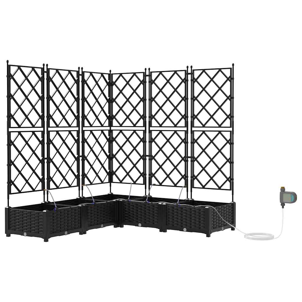 Gartenpflanzer Schwarz 120 x 120 x 126 cm Stahl