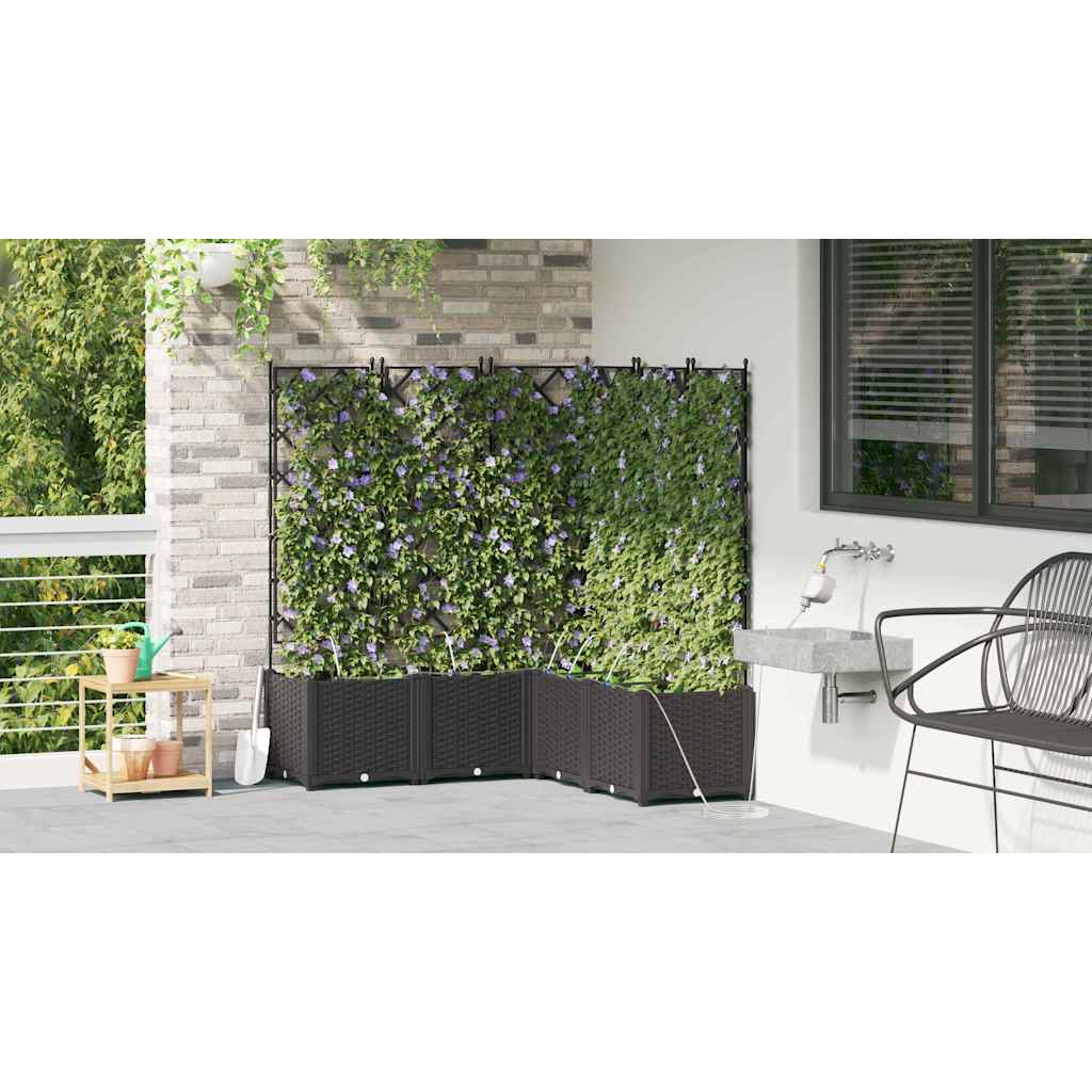 Gartenpflanzer Schwarz 120 x 120 x 142 cm Stahl