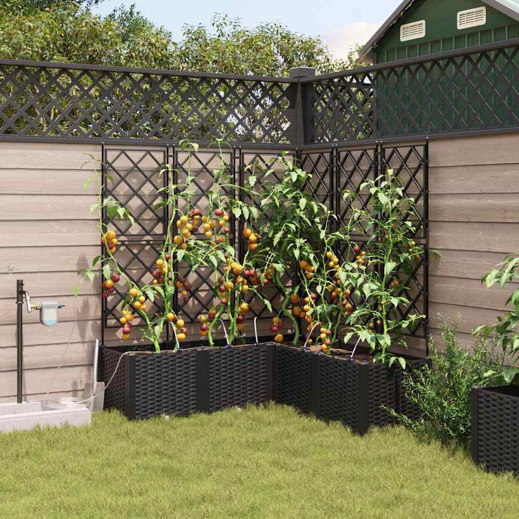 Gartenpflanzer Schwarz 120 x 120 x 142 cm Stahl