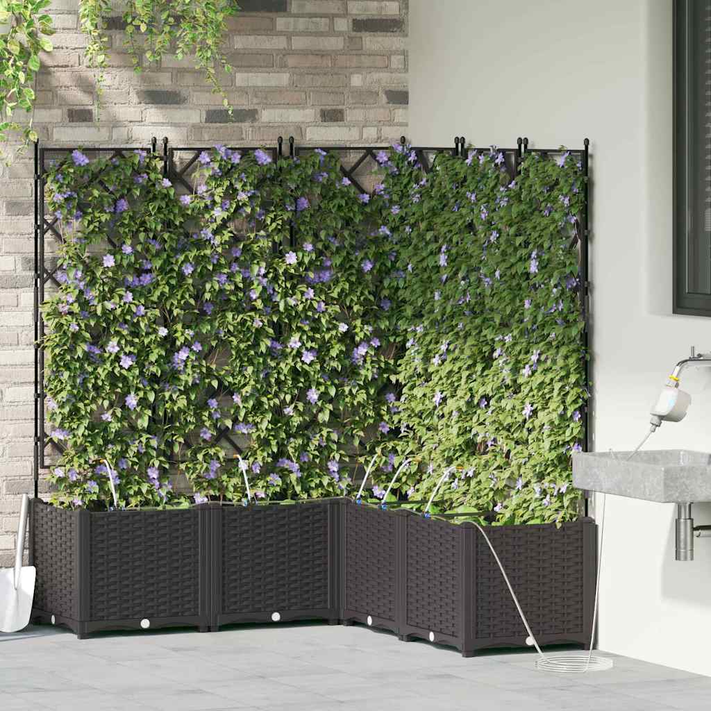 Gartenpflanzer Schwarz 120 x 120 x 142 cm Stahl