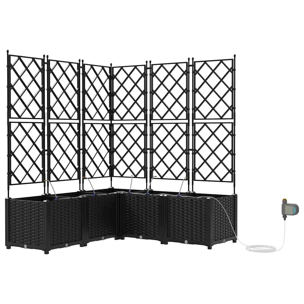 Gartenpflanzer Schwarz 120 x 120 x 142 cm Stahl