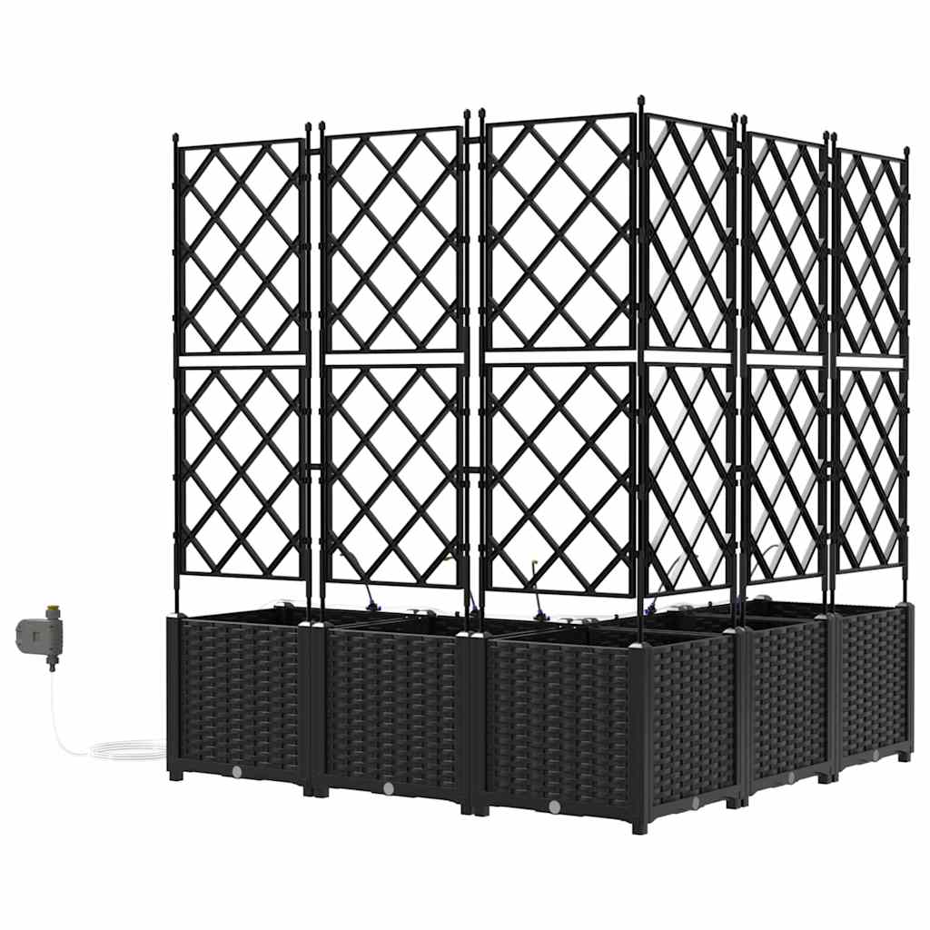 Gartenpflanzer Schwarz 120 x 120 x 142 cm Stahl