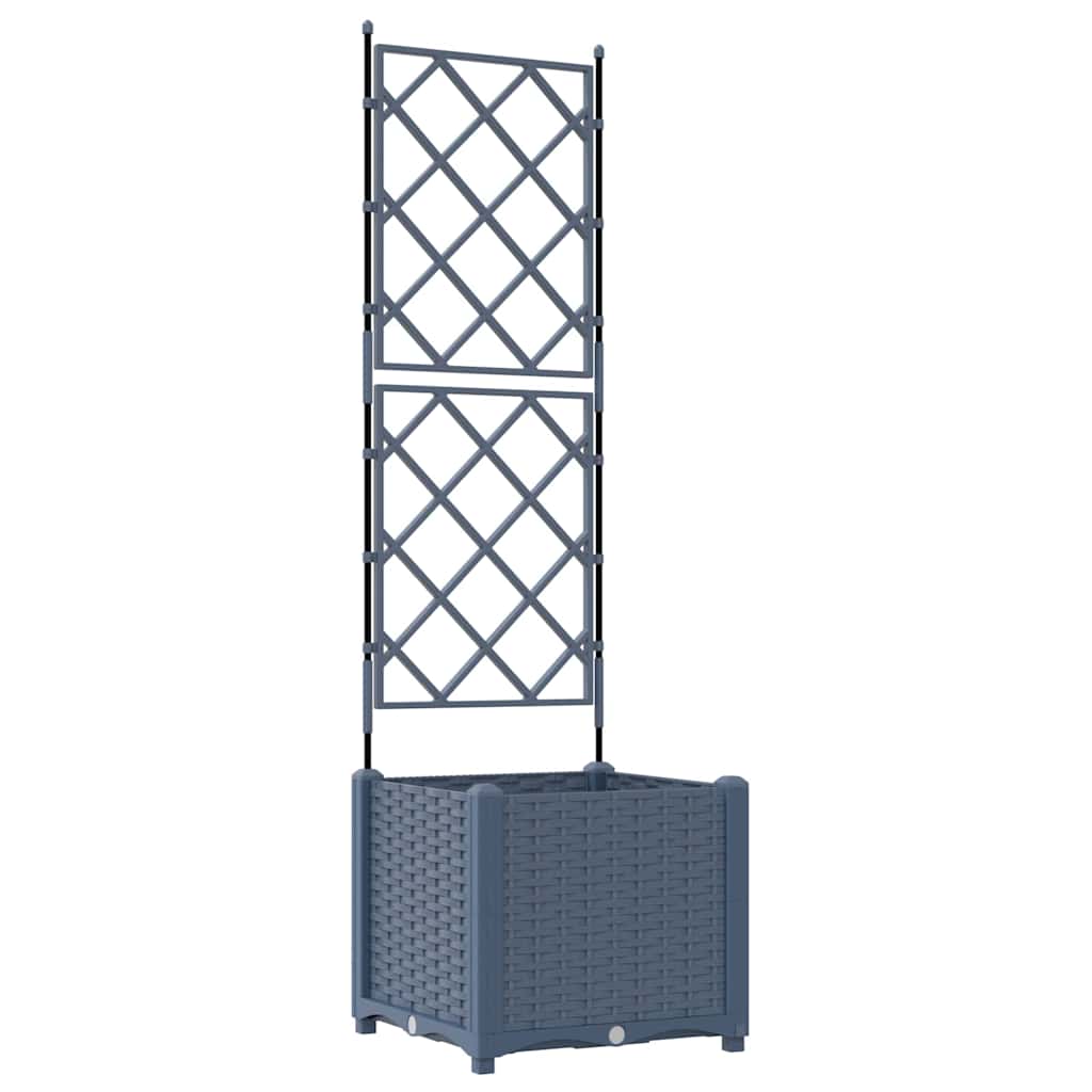 Gartenpflanzer mit Gitter Grau 40 x 40 x 143 cm PP