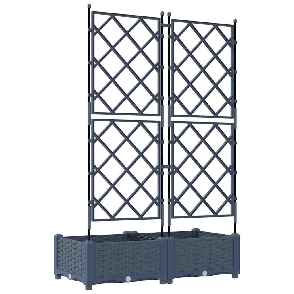 Gartenpflanzer mit Gitter Grau 80 x 40 x 125,5 cm PP