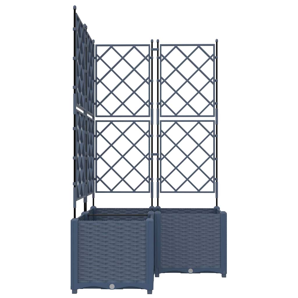 Gartenpflanzer mit Gitter 3 pcs Grau 80 x 80 x 143 cm PP
