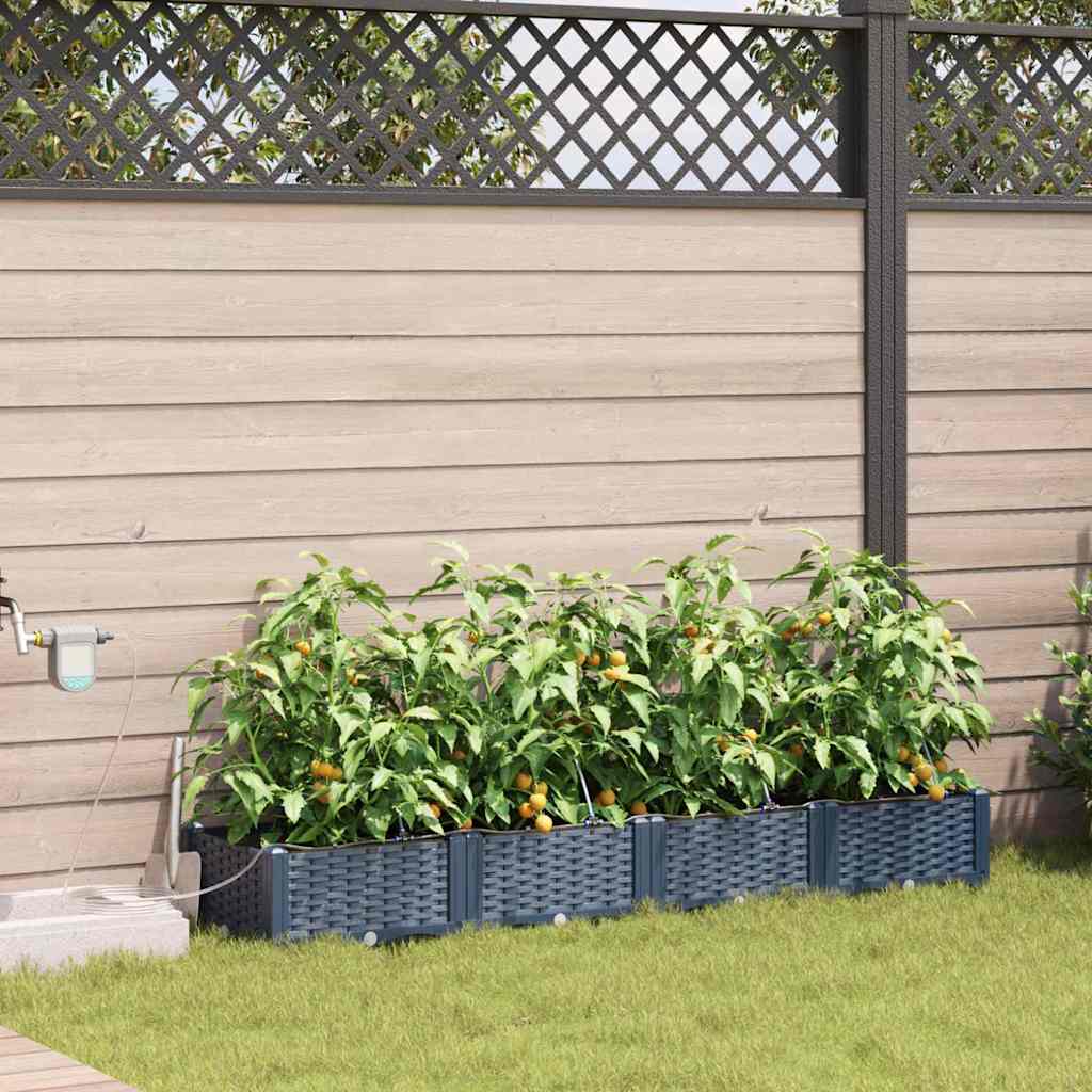 Gartenpflanzer Grau 160 x 40 x 22 cm Stahl