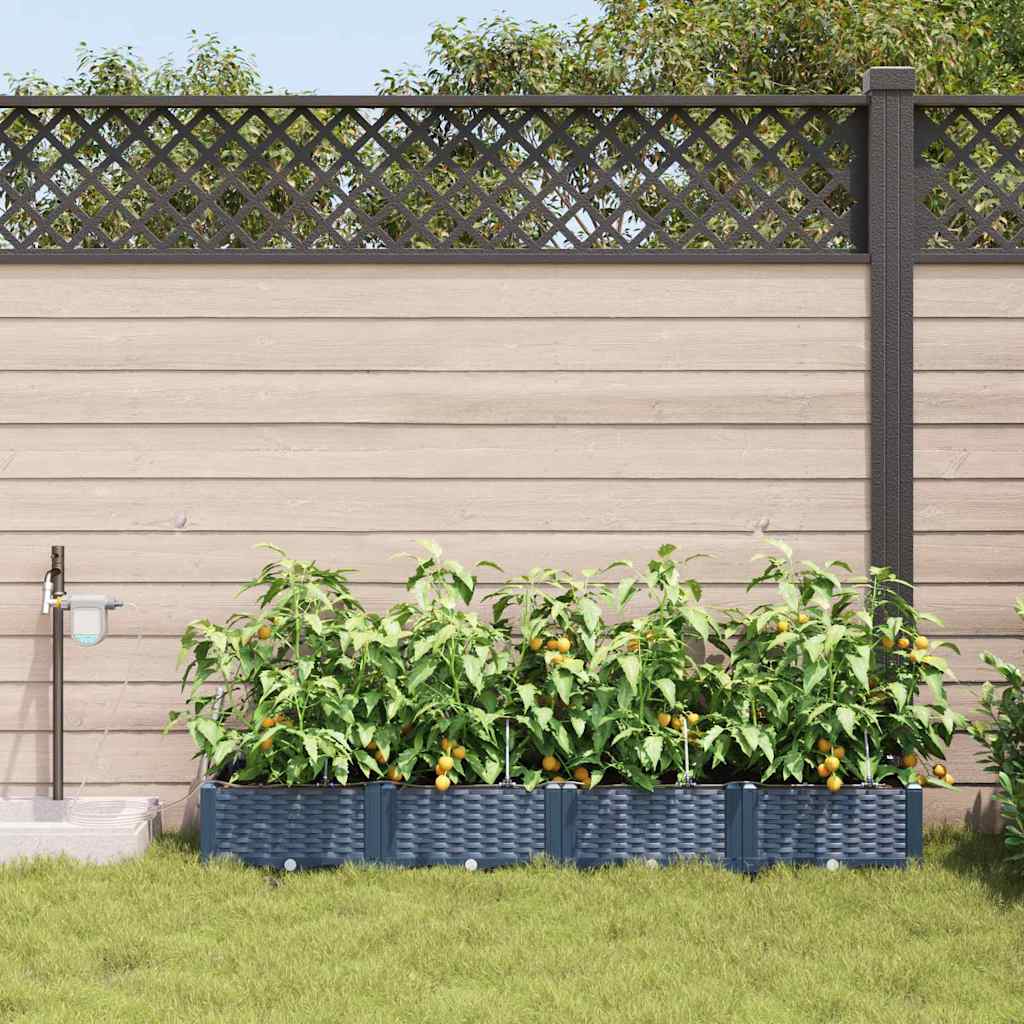 Gartenpflanzer Grau 160 x 40 x 22 cm Stahl