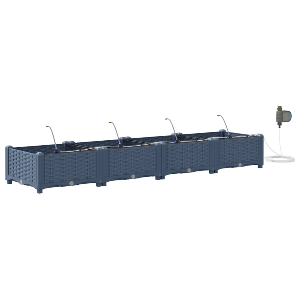 Gartenpflanzer Grau 160 x 40 x 22 cm Stahl