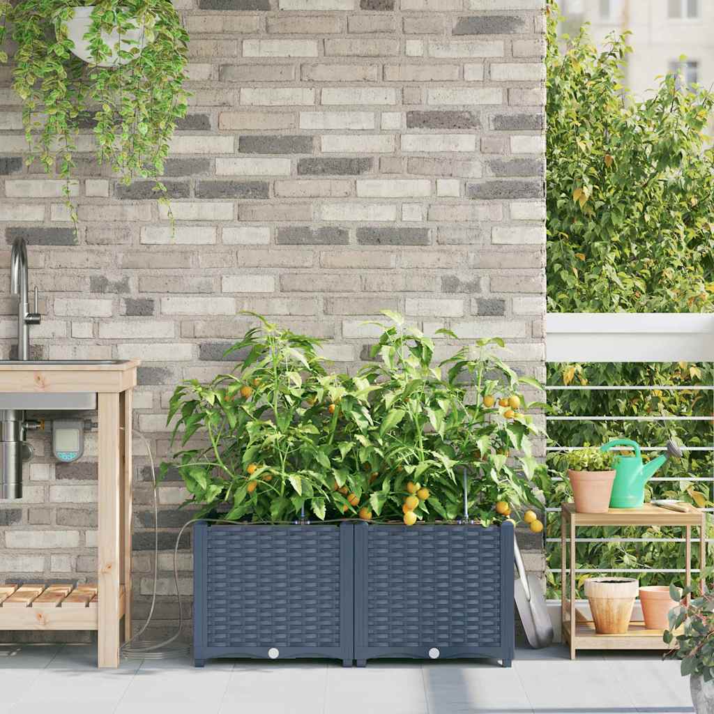 Gartenpflanzer Grau 80 x 40 x 37.5 cm Stahl