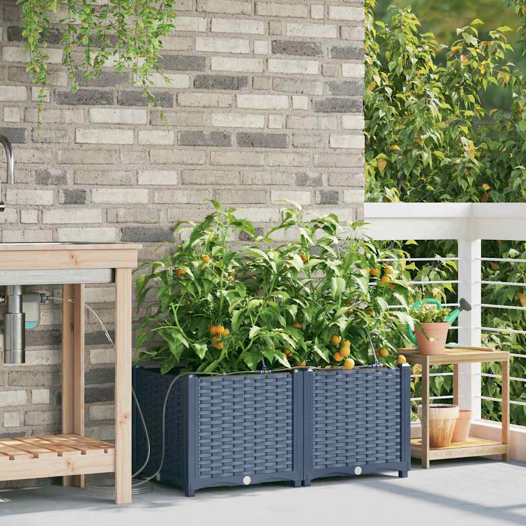 Gartenpflanzer Grau 80 x 40 x 37.5 cm Stahl