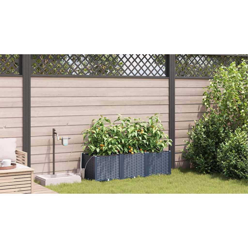Gartenpflanzer Grau 120 x 40 x 37.5 cm Stahl