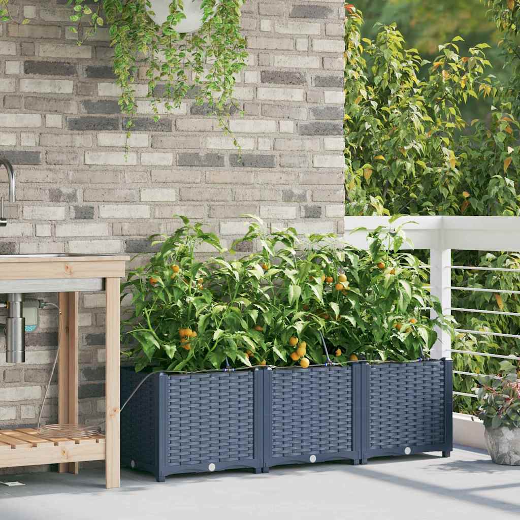 Gartenpflanzer Grau 120 x 40 x 37.5 cm Stahl