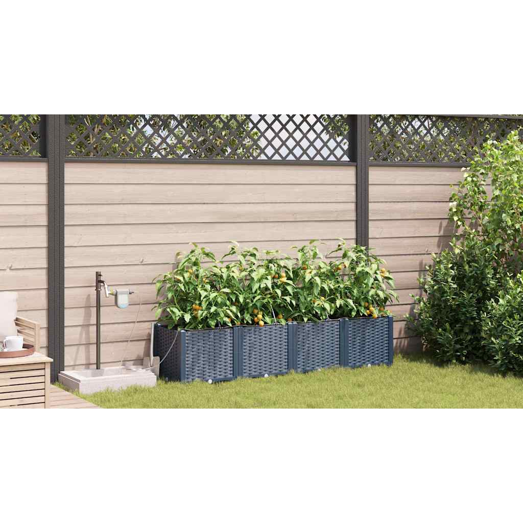 Gartenpflanzer Grau 160 x 40 x 37.5 cm Stahl