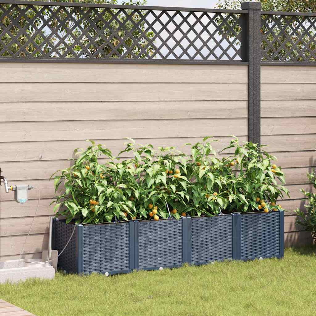 Gartenpflanzer Grau 160 x 40 x 37.5 cm Stahl