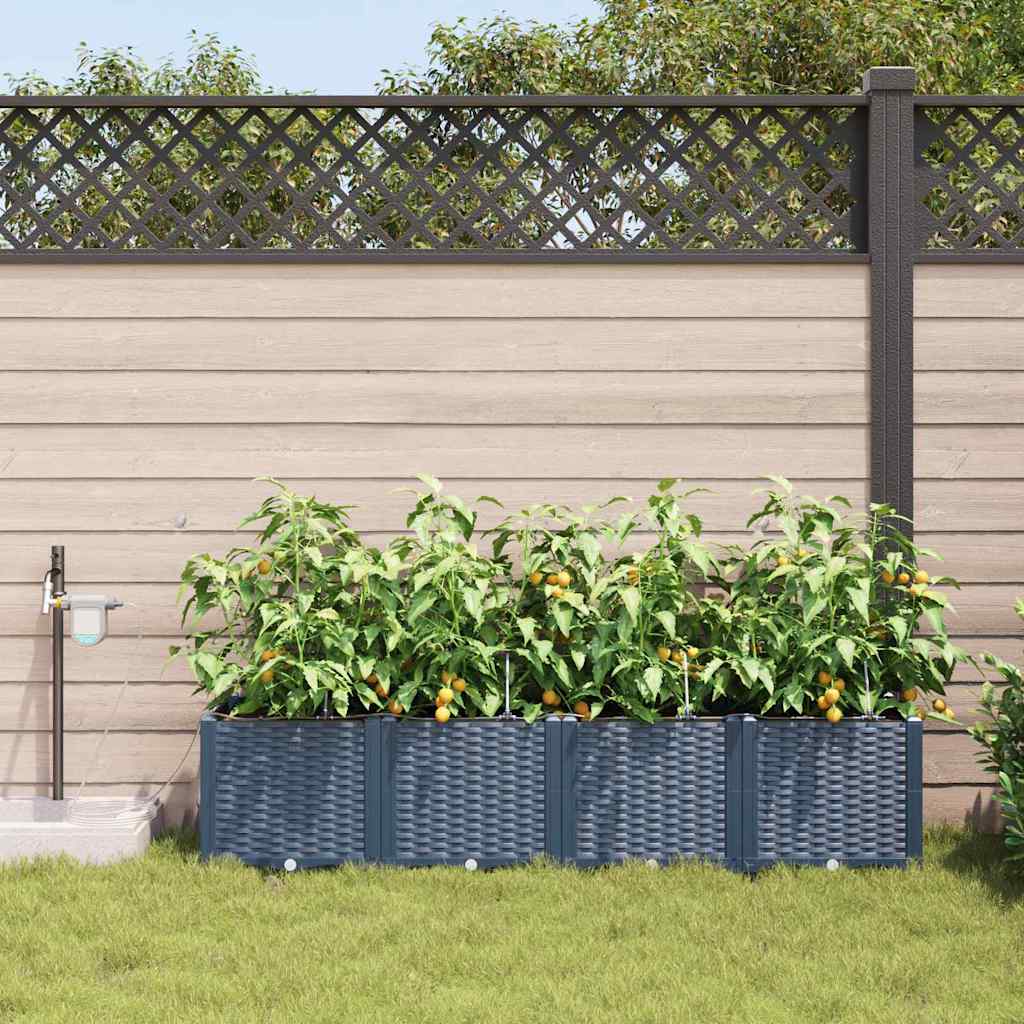 Gartenpflanzer Grau 160 x 40 x 37.5 cm Stahl