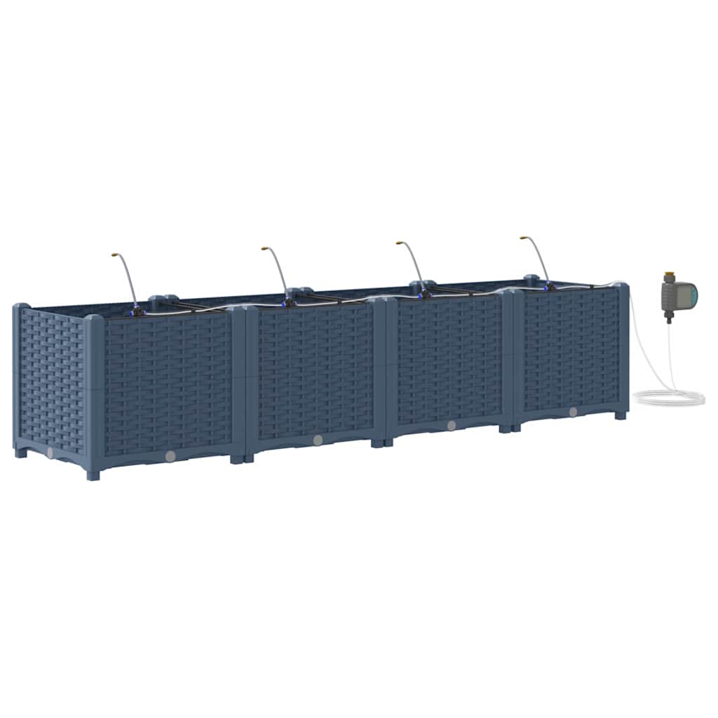 Gartenpflanzer Grau 160 x 40 x 37.5 cm Stahl