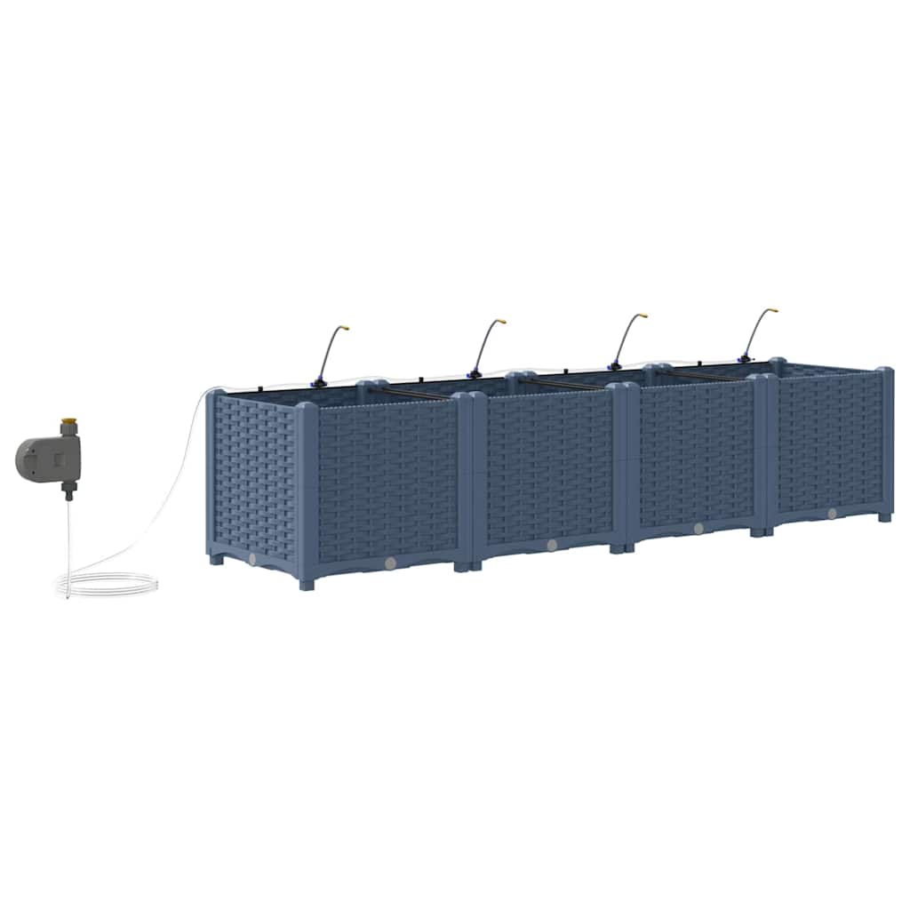 Gartenpflanzer Grau 160 x 40 x 37.5 cm Stahl