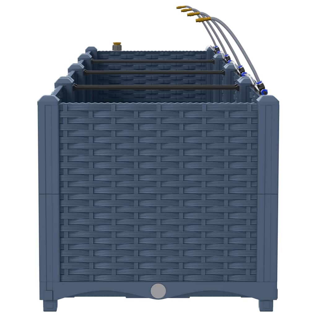 Gartenpflanzer Grau 160 x 40 x 37.5 cm Stahl