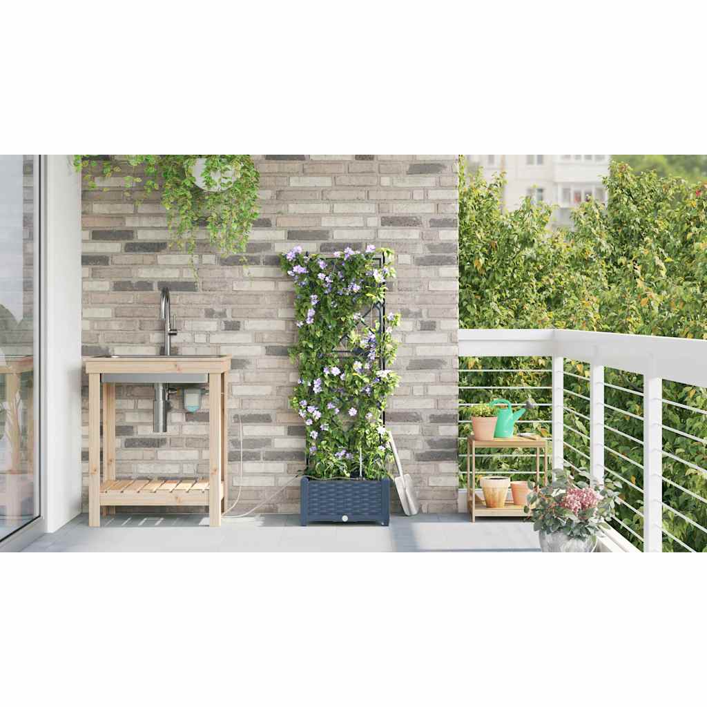 Gartenpflanzer Grau 40 x 40 x 126 cm Stahl