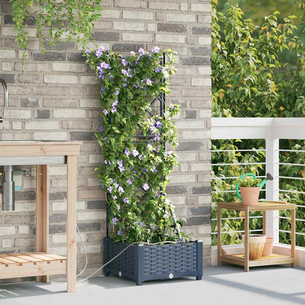 Gartenpflanzer Grau 40 x 40 x 126 cm Stahl